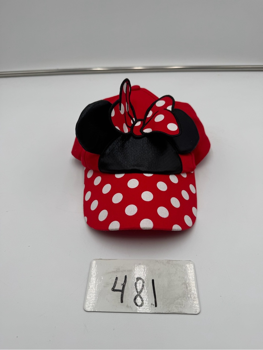 Disney Minnie Mouse Ears Red Polka Dot Adjustable Kids Baseball Cap Hat